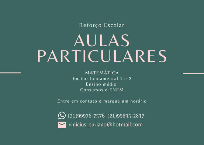 Esse é um folheto para aulas particulares produzido em 2018.